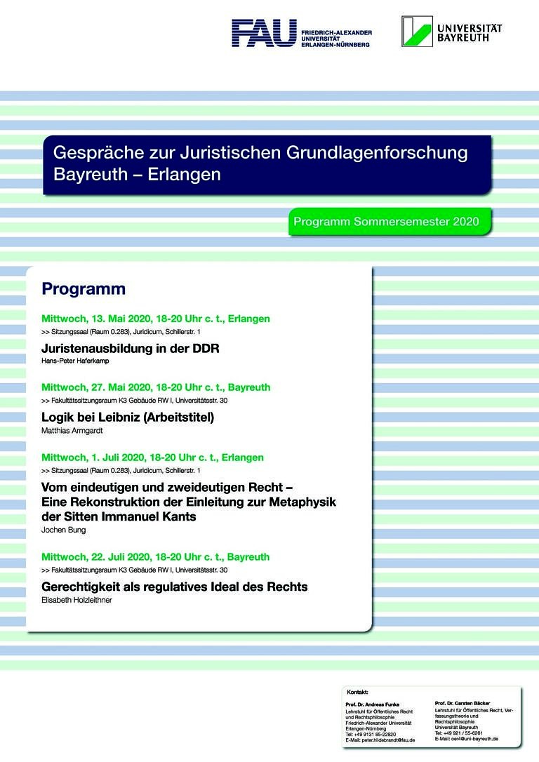 Gespräche zur Juristischen Grundlagenforschung Bayreuth – Erlangen