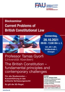 Zum Artikel "Blockseminar von Prof. Tamas Gyorfi zum Britischen Verfassungsrecht"