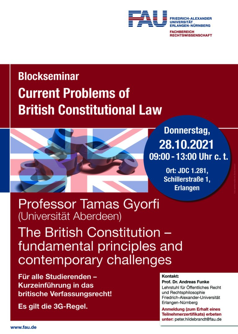 Blockseminar von Prof. Tamas Gyorfi zum Britischen Verfassungsrecht
