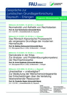 Zum Artikel "Gespräche zur Juristischen Grundlagenforschung Bayreuth – Erlangen"