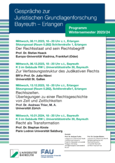 Zum Artikel "Gespräche zur Juristischen Grundlagenforschung Bayreuth – Erlangen"