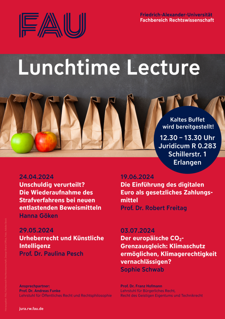 Lunchtime Lecture am 19.06. entfällt!