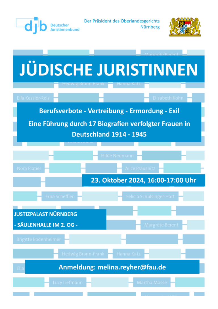 Einladung zur Führung „Jüdische Juristinnen“