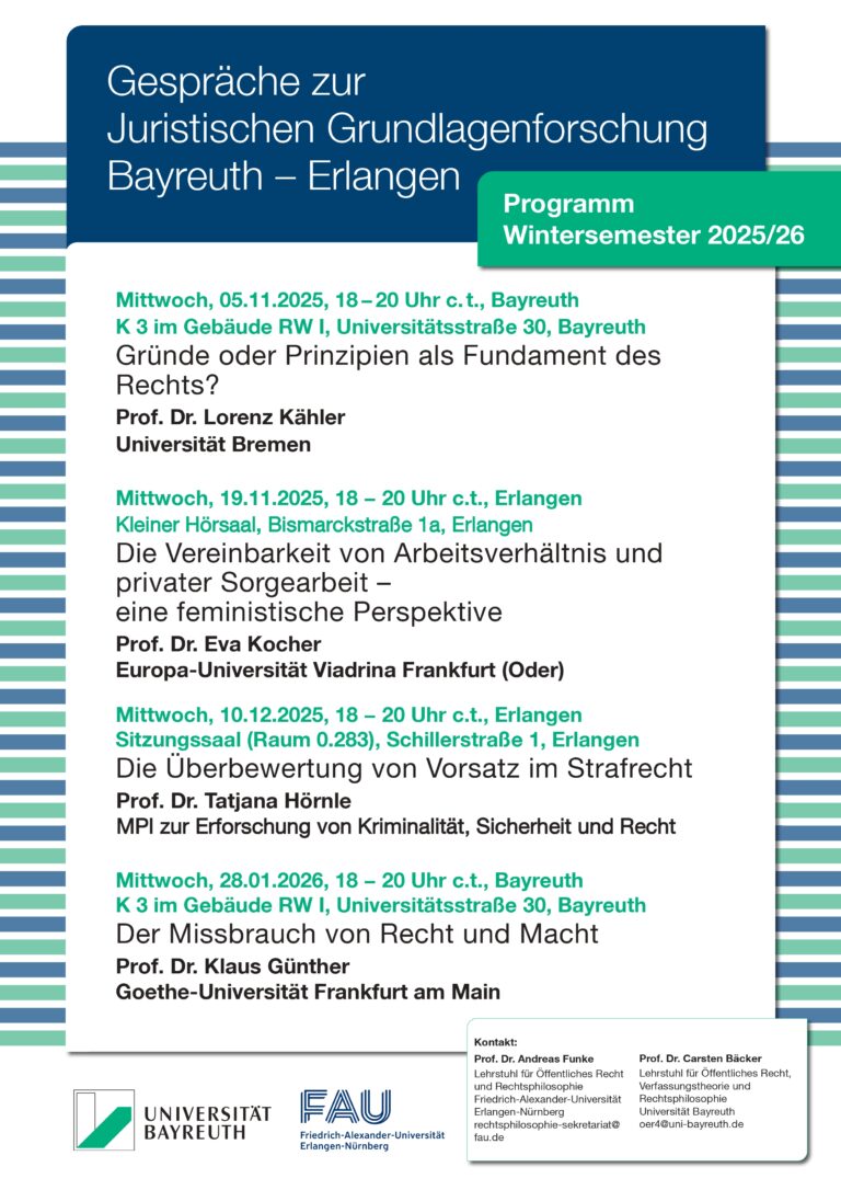 Ankündigung: Gespräche zur juristischen Grundlagenforschung
